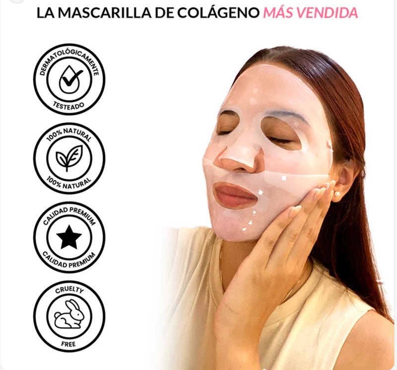 MASCARILLA FACIAL HIDRATANTE COLAGENO 10 UNIDADES